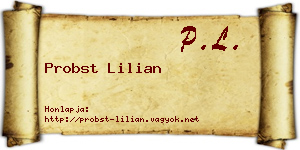Probst Lilian névjegykártya